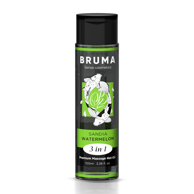 Huile de massage premium Bruma effet chaleur 3 en 1 100 ml -- Pastèque