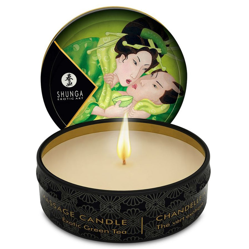 Bougie de massage Shunga Candles Mini Caresse -- Thé vert