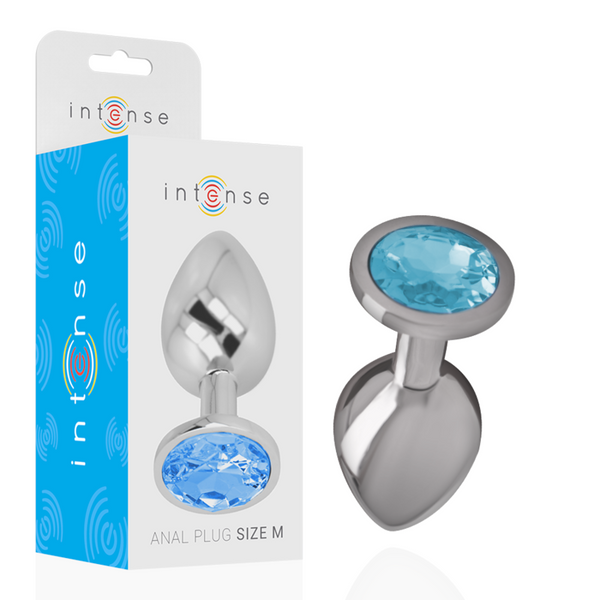 Plug anal bijou cristal bleu Intense Anal Toys -- M