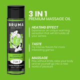 Huile de massage premium Bruma effet chaleur 3 en 1 100 ml -- Pastèque