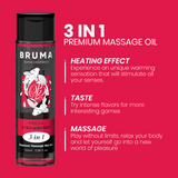 Huile de massage premium Bruma effet chaleur 3 en 1 100 ml -- Fraise
