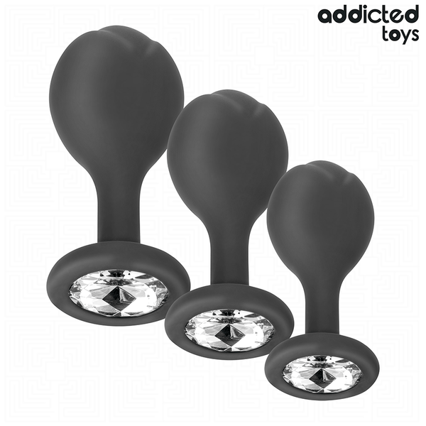 Lot de 3 plugs anaux bijou Addicted Toys